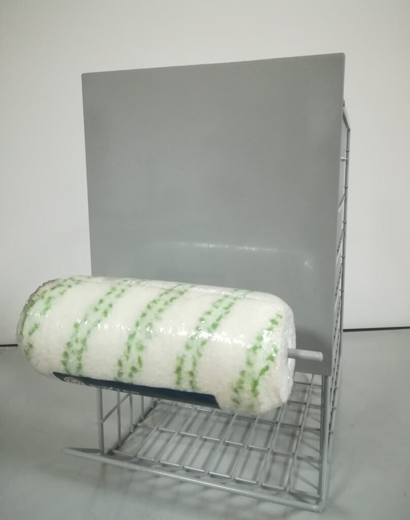 cestino in filo metallico porta rulli pittura