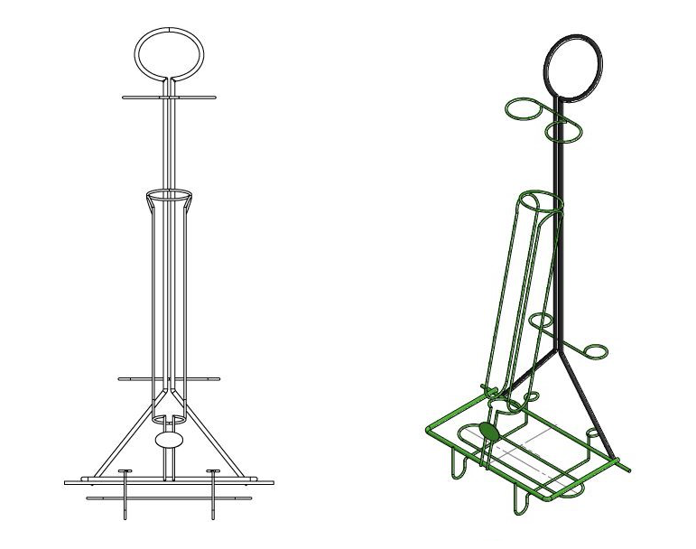 progetto carrello croquet in filo metallico